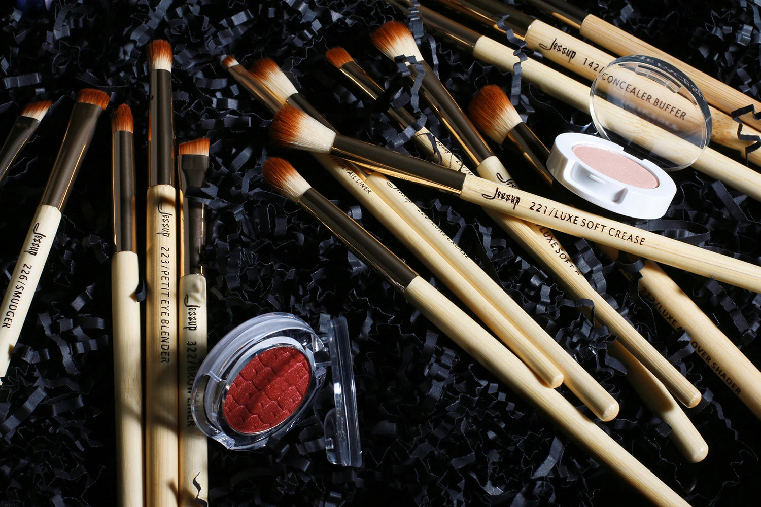 Bamboo Makeup Brush Set — 15pcs — Lifestyle view
