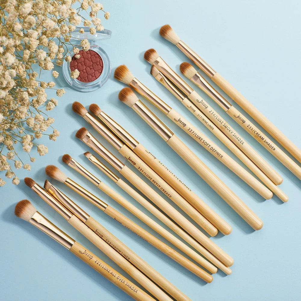 Bamboo Makeup Brush Set — 15pcs — View 1