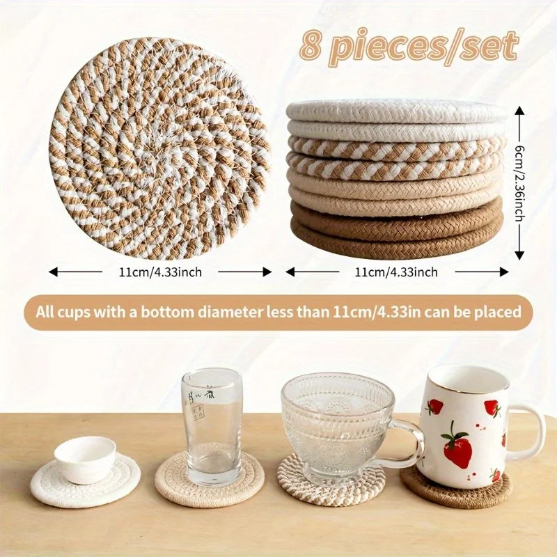 Absorbent Coasters with Holder — Set of 8 — Pack contents