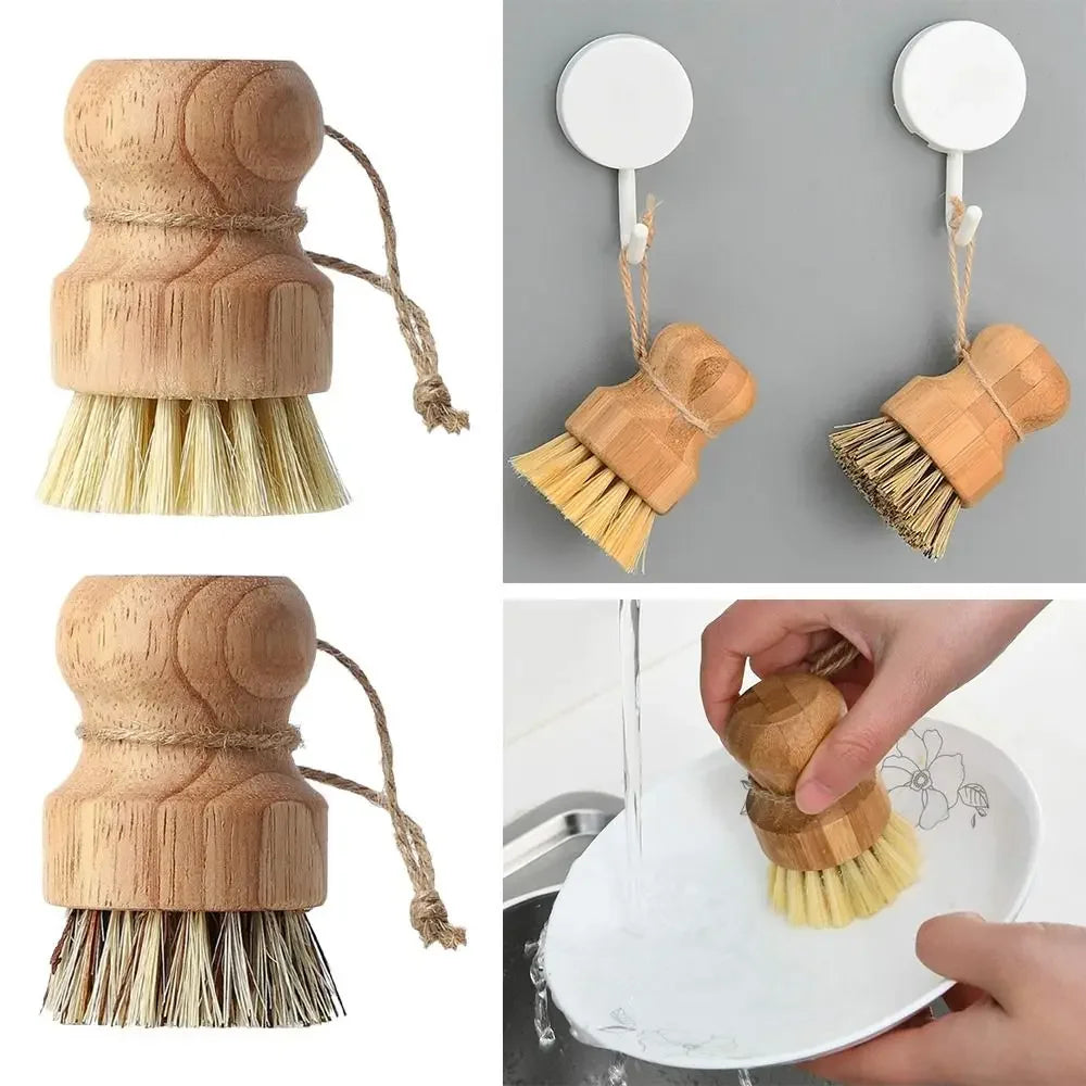 Wooden Dish Brushes — Set of 2 — Close-up