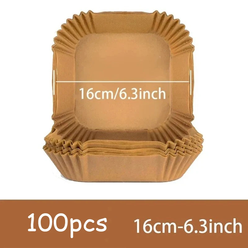 Disposable Air Fryer Paper Liners — Non-Stick Round Bowl Shape (50pcs)