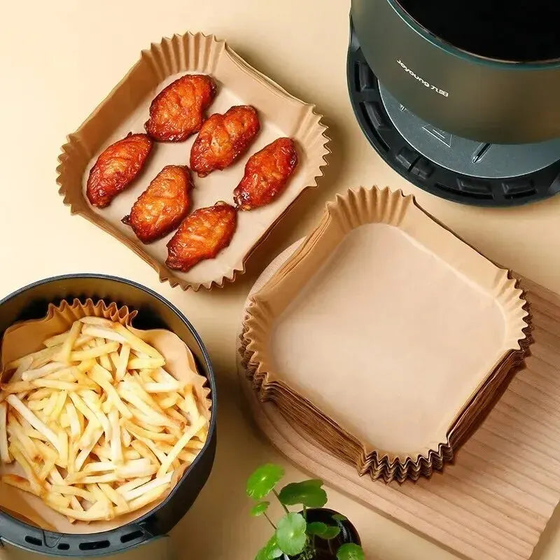 Disposable Air Fryer Paper Liners — Non-Stick Round Bowl Shape (50pcs)