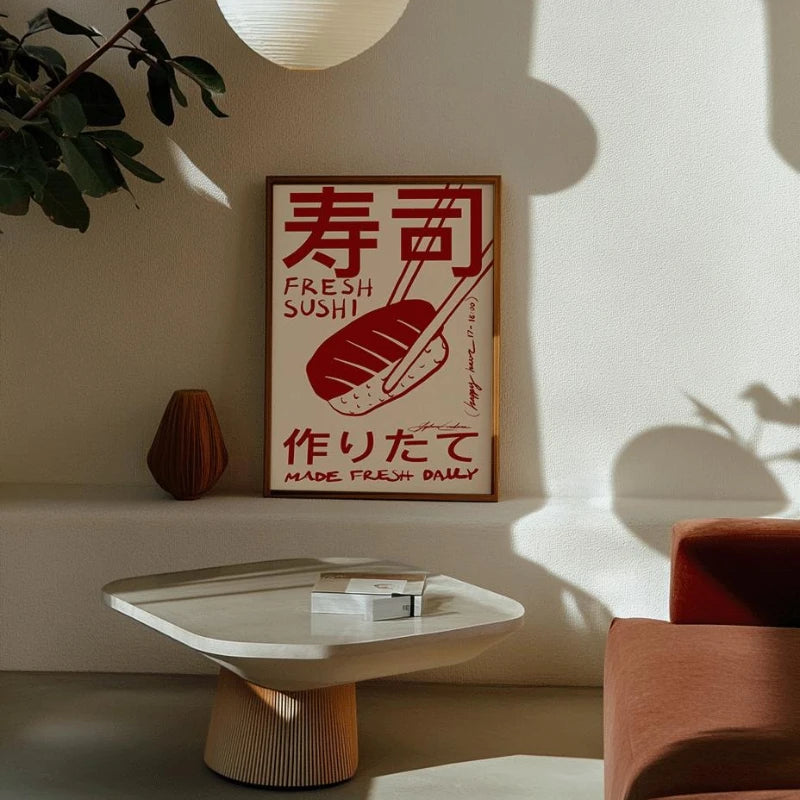 Japandi Sushi Poster