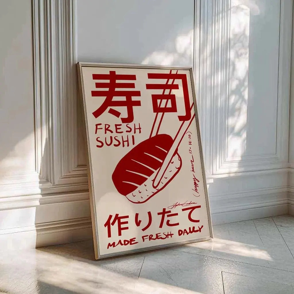 Japandi Sushi Poster