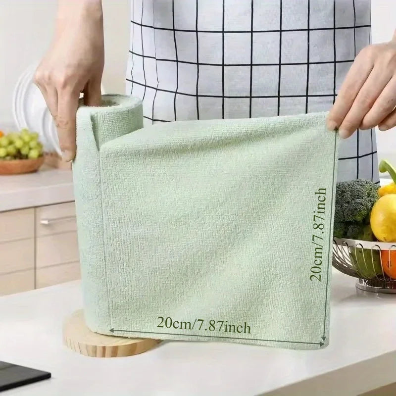 Microfiber Cleaning Cloth Roll — 20 Tear-Off Sheets, Reusable