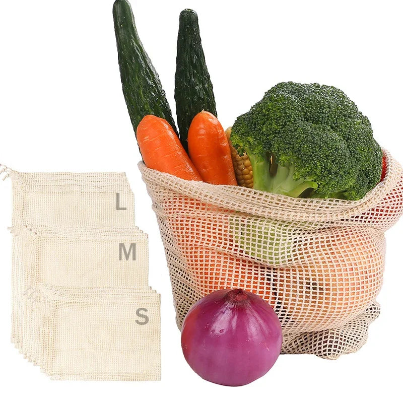Cotton Mesh Vegetable Bags — Detail view