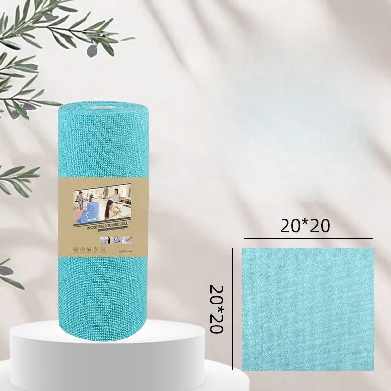 Microfiber Cleaning Cloth Roll — 20 Tear-Off Sheets, Reusable