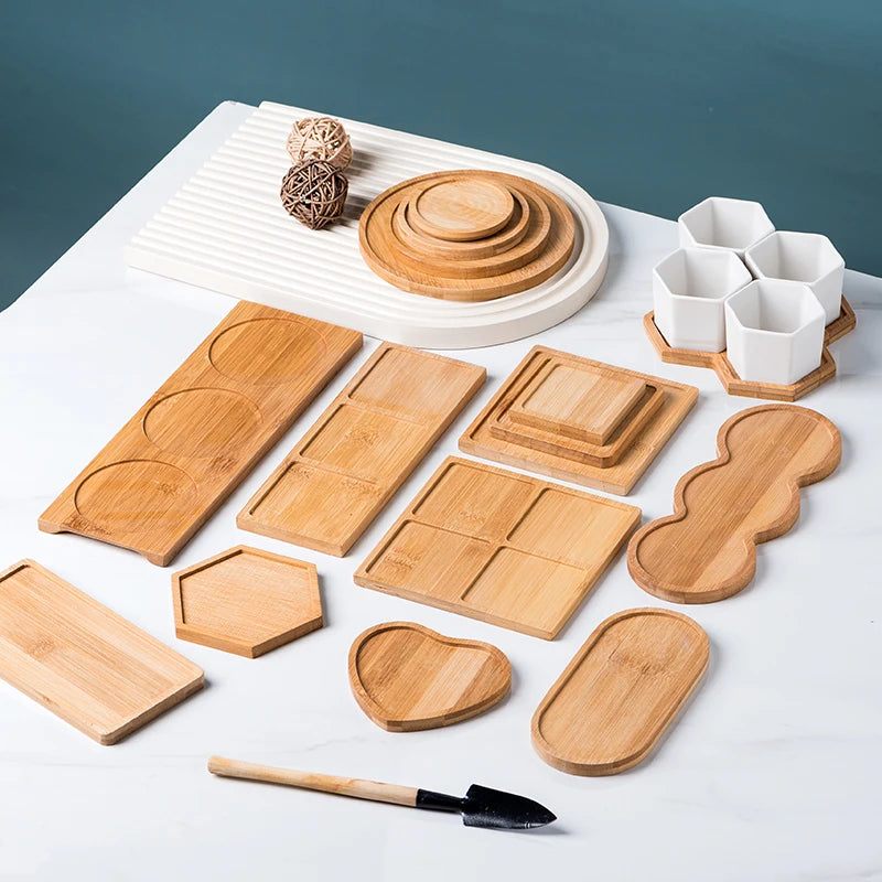 Multipurpose Natural Bamboo Tray — Lifestyle view