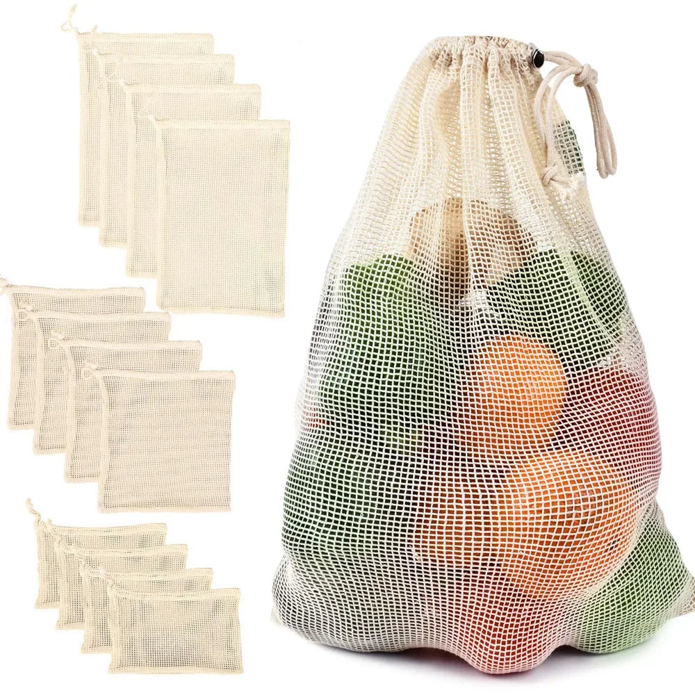Cotton Mesh Vegetable Bags — Lifestyle view