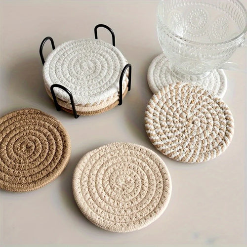Absorbent Coasters with Holder — Set of 8 — View 1