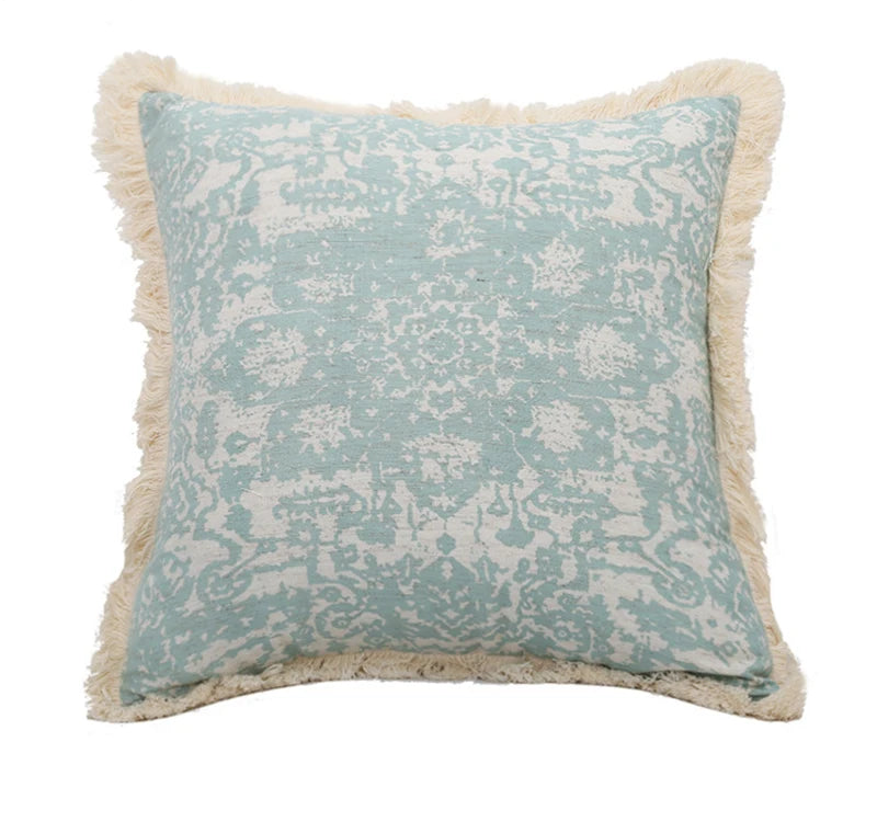 Vintage Embroidered Cushion Cover with Tassels