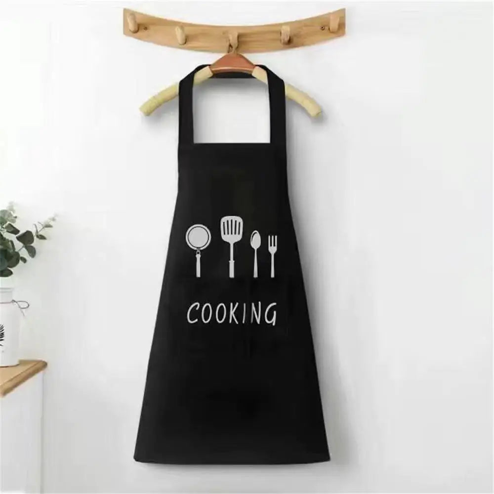 Linen Striped Kitchen Apron — Nordic Style — Detail view