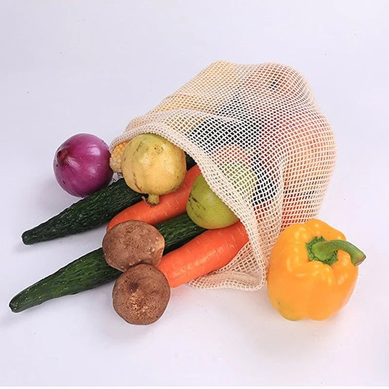 Cotton Mesh Vegetable Bags — In use