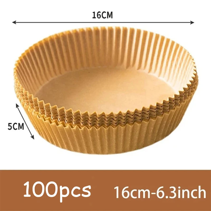 Disposable Air Fryer Paper Liners — Non-Stick Round Bowl Shape (50pcs)