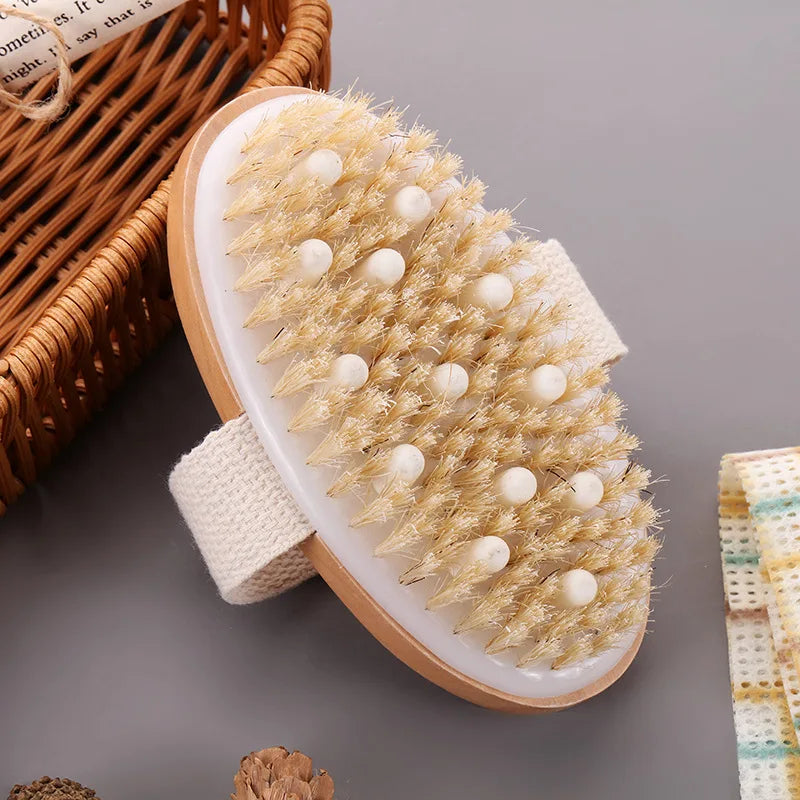 Natural Bristle Dry Body Brush — Scale view