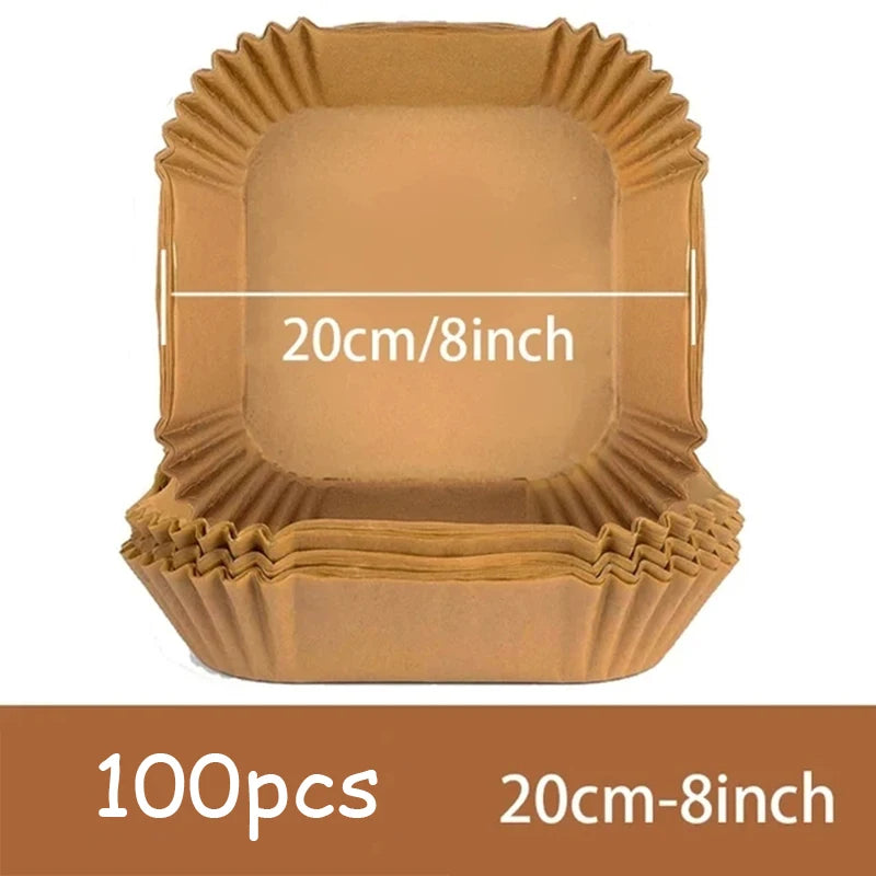 Disposable Air Fryer Paper Liners — Non-Stick Round Bowl Shape (50pcs)