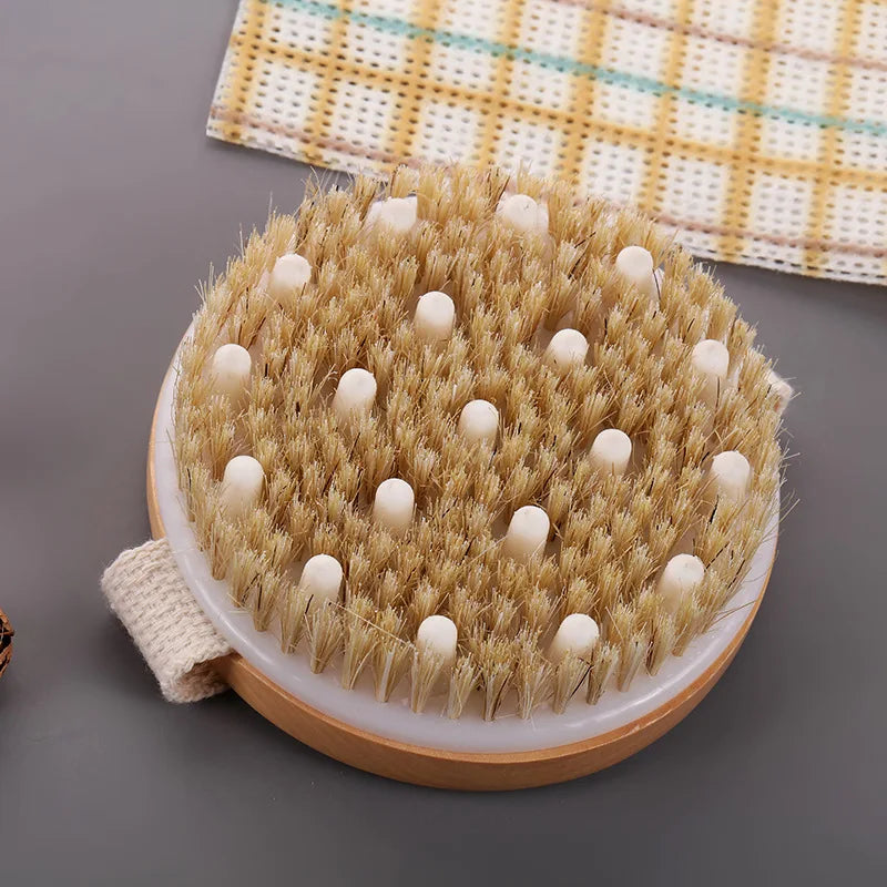 Natural Bristle Dry Body Brush — Close-up