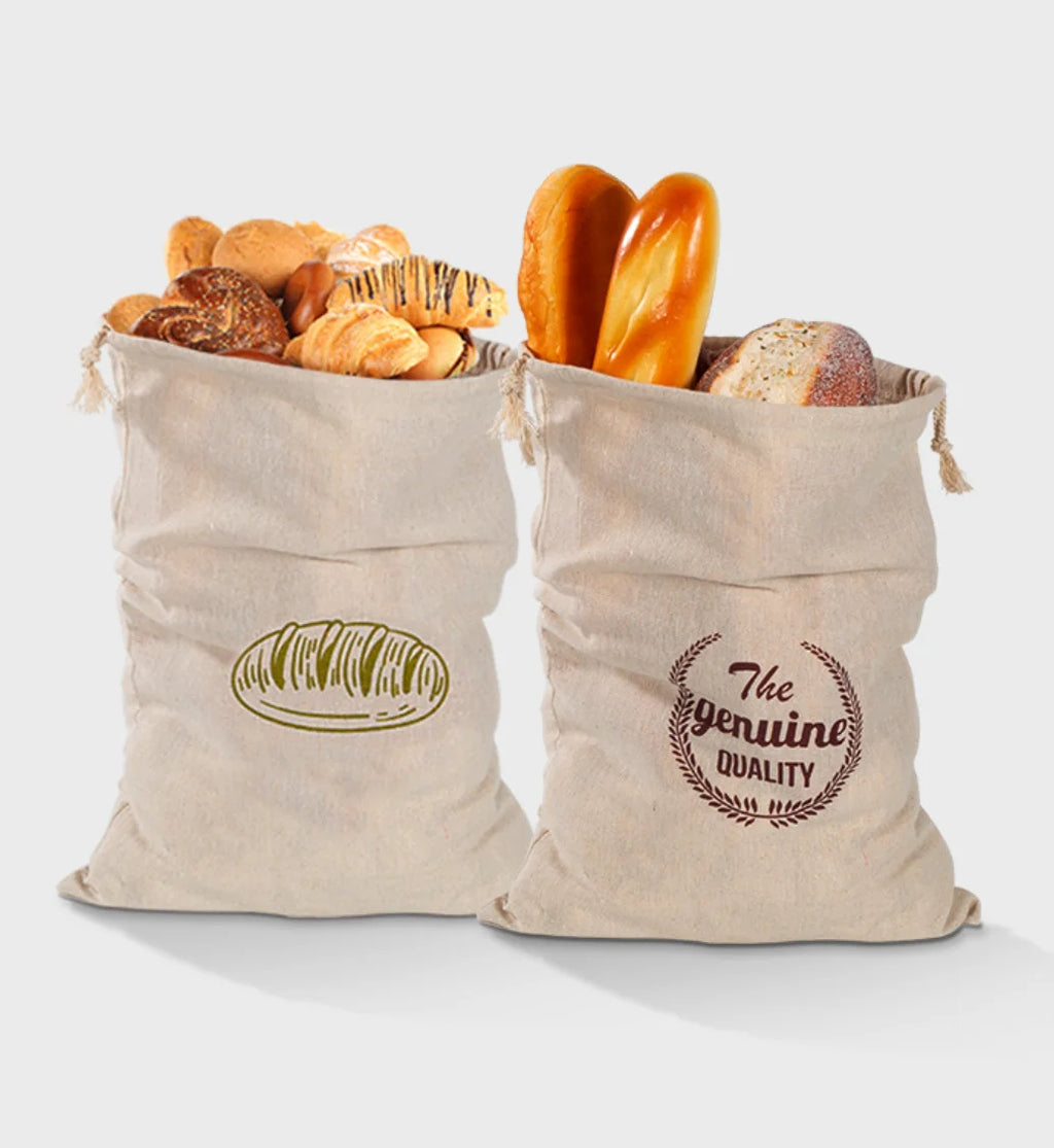 Linen Bread Bag — Reusable & Eco-Friendly — In use