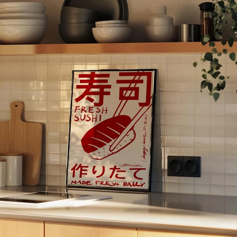 Japandi Sushi Poster