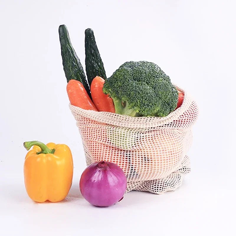 Cotton Mesh Vegetable Bags — View 1