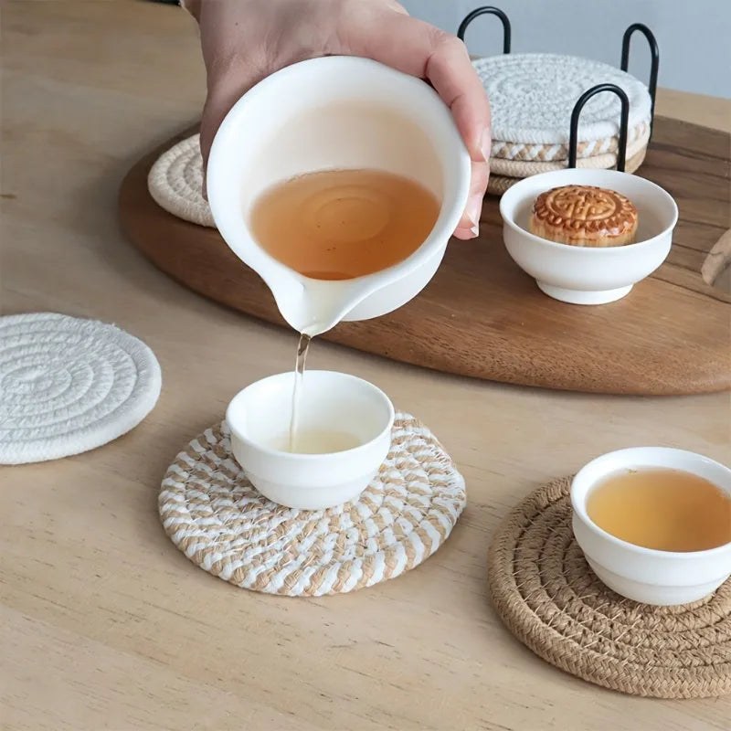 Absorbent Coasters with Holder — Set of 8 — Detail view