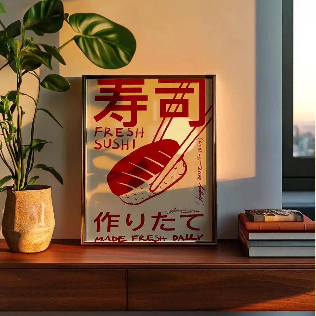 Japandi Sushi Poster