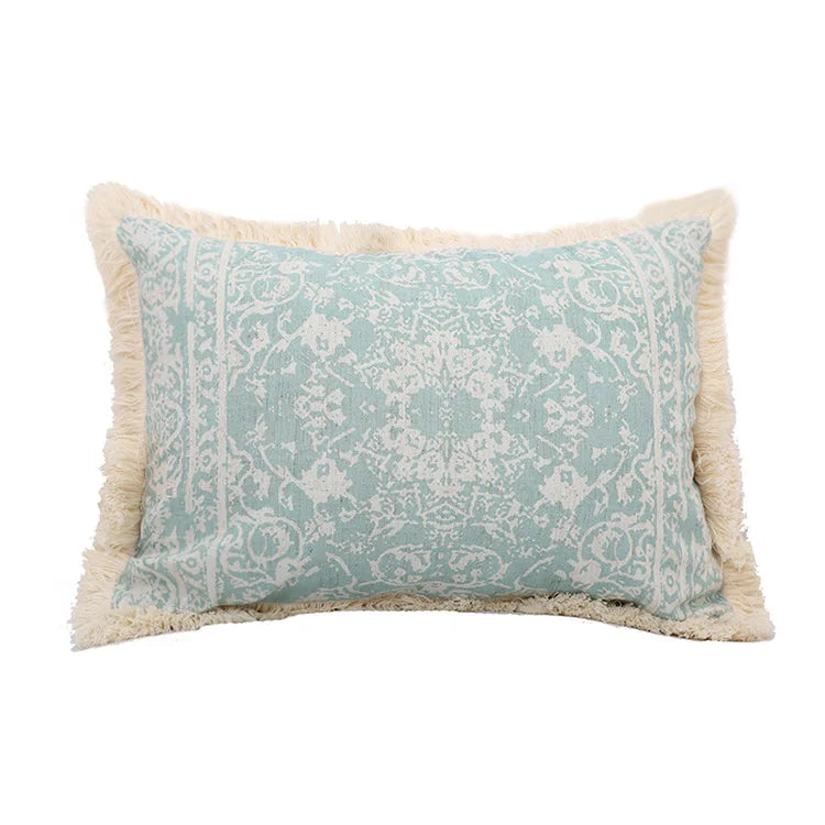 Vintage Embroidered Cushion Cover with Tassels