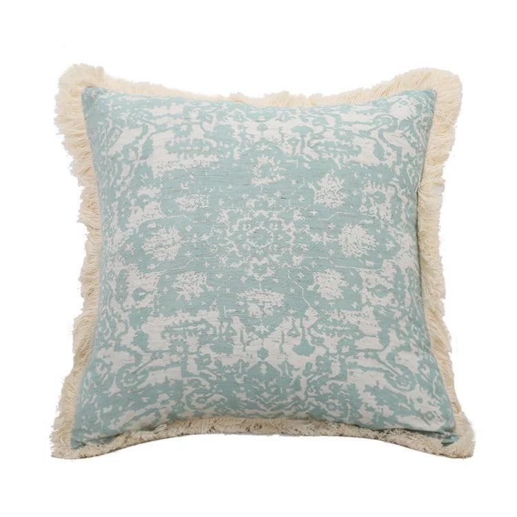 Vintage Embroidered Cushion Cover with Tassels