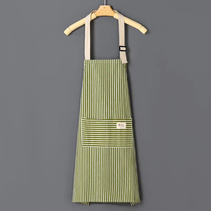Linen Striped Kitchen Apron — Nordic Style — Texture detail