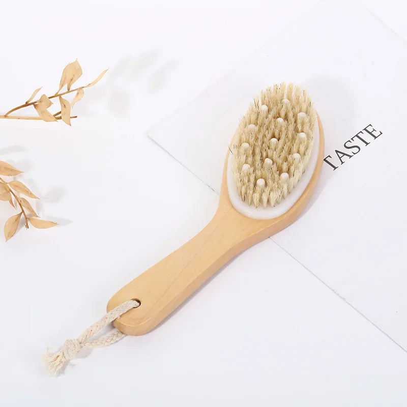 Natural Bristle Dry Body Brush — Full view