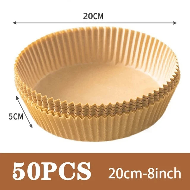 Disposable Air Fryer Paper Liners — Non-Stick Round Bowl Shape (50pcs)