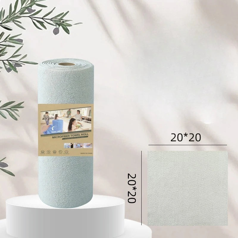 Microfiber Cleaning Cloth Roll — 20 Tear-Off Sheets, Reusable