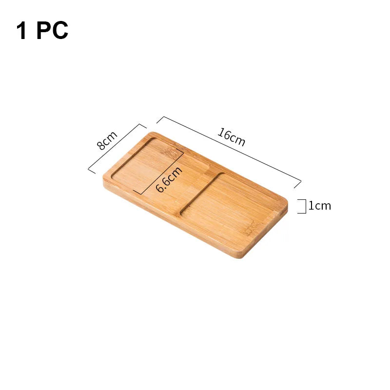 Multipurpose Natural Bamboo Tray — Flat lay