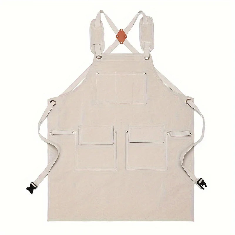 Waxed Canvas Workshop Apron — Heavy Duty — Side view