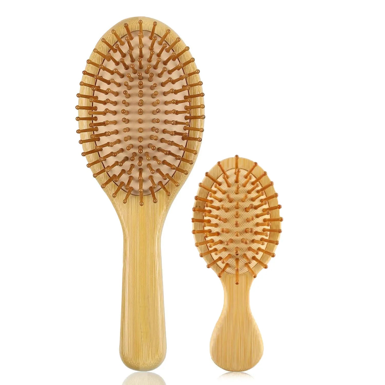 Bamboo Hair Brush & Comb Set — Styled shot
