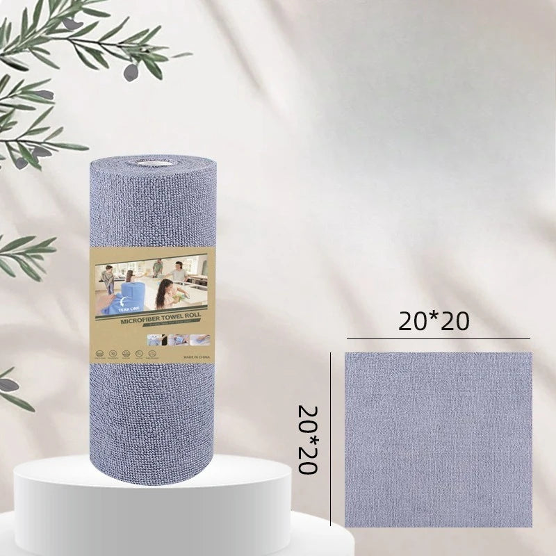 Microfiber Cleaning Cloth Roll — 20 Tear-Off Sheets, Reusable