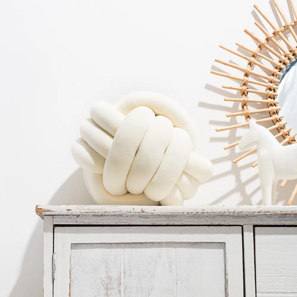 Minimalist Soft Knot Cushion — Detail view