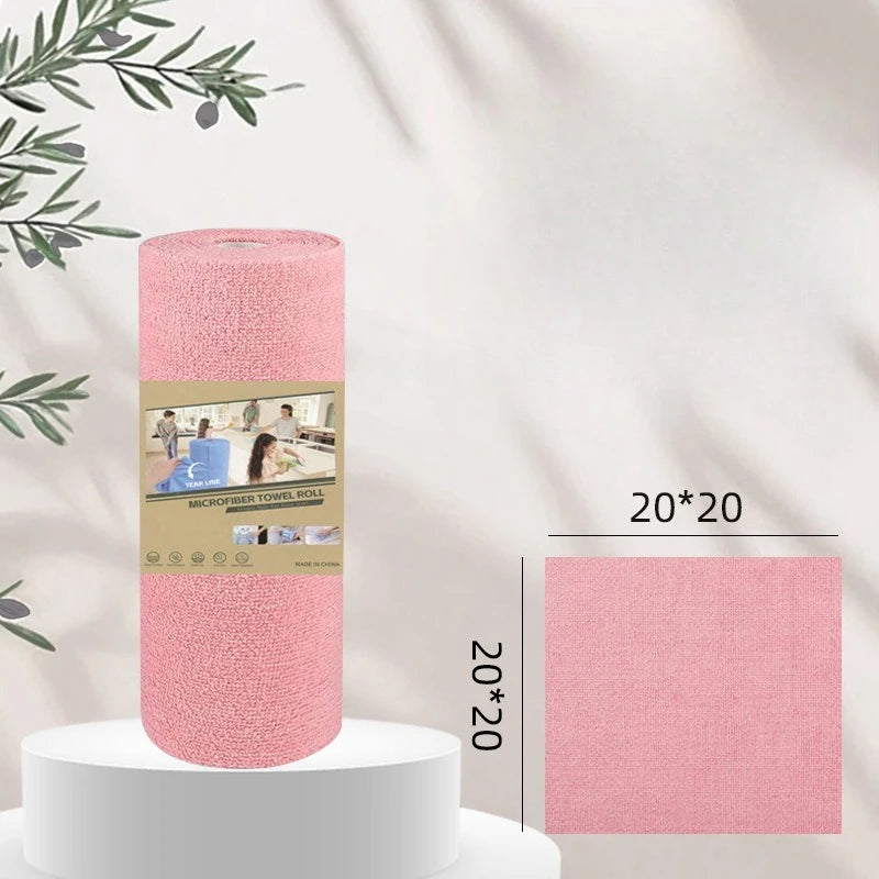 Microfiber Cleaning Cloth Roll — 20 Tear-Off Sheets, Reusable