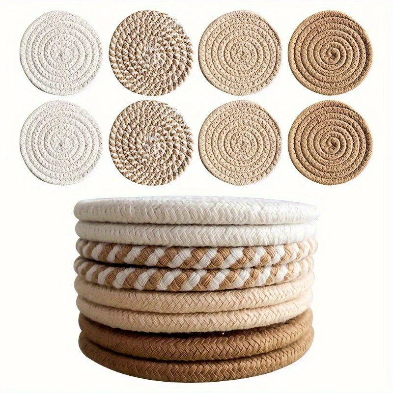 Absorbent Coasters with Holder — Set of 8 — In use