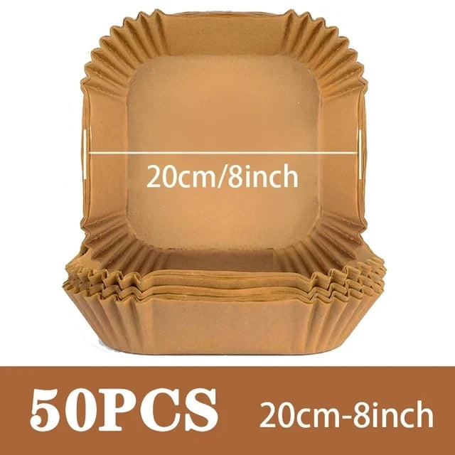 Disposable Air Fryer Paper Liners — Non-Stick Round Bowl Shape (50pcs)