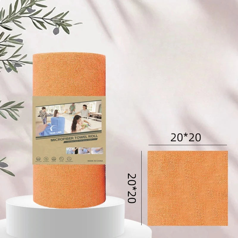 Microfiber Cleaning Cloth Roll — 20 Tear-Off Sheets, Reusable
