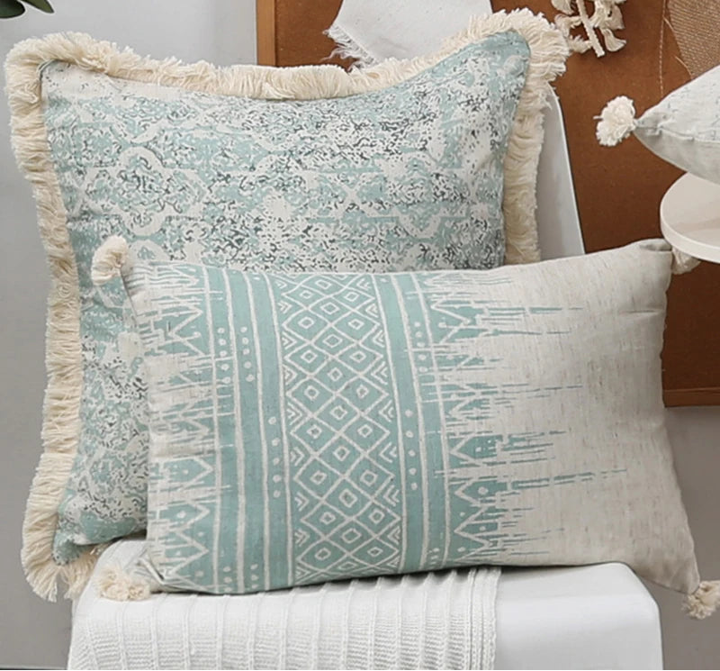 Vintage Embroidered Cushion Cover with Tassels