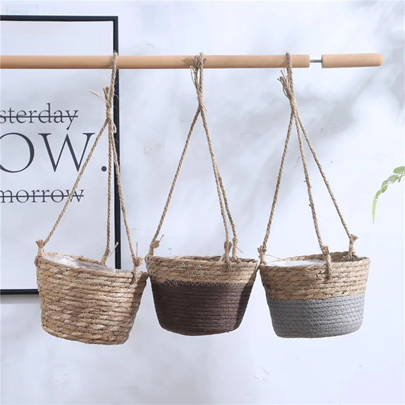 Macramé Garden Hanging Planter — Lifestyle view