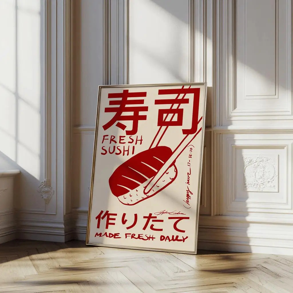Japandi Sushi Poster
