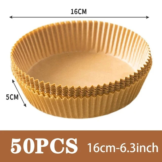 Disposable Air Fryer Paper Liners — Non-Stick Round Bowl Shape (50pcs)