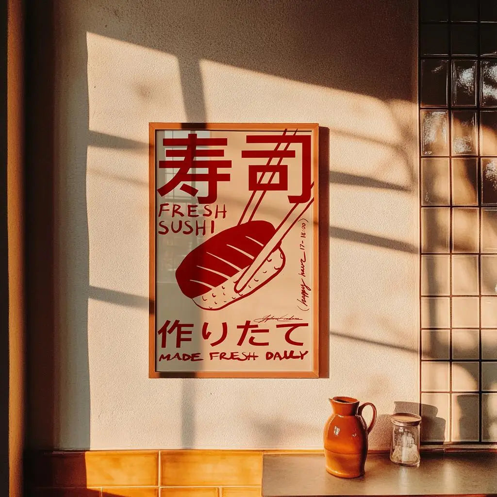 Japandi Sushi Poster