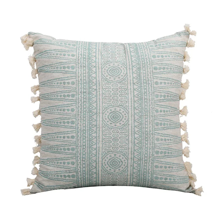 Vintage Embroidered Cushion Cover with Tassels