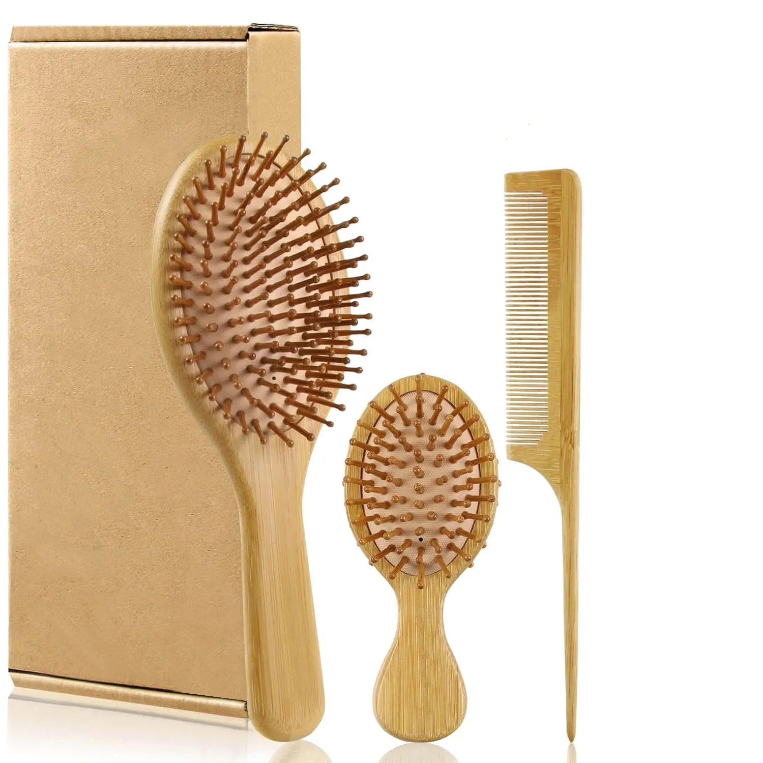 Bamboo Hair Brush & Comb Set — Side view