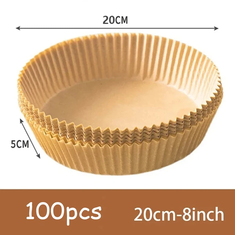 Disposable Air Fryer Paper Liners — Non-Stick Round Bowl Shape (50pcs)