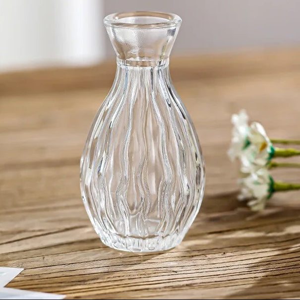French Retro Embossed Glass Vase — In use